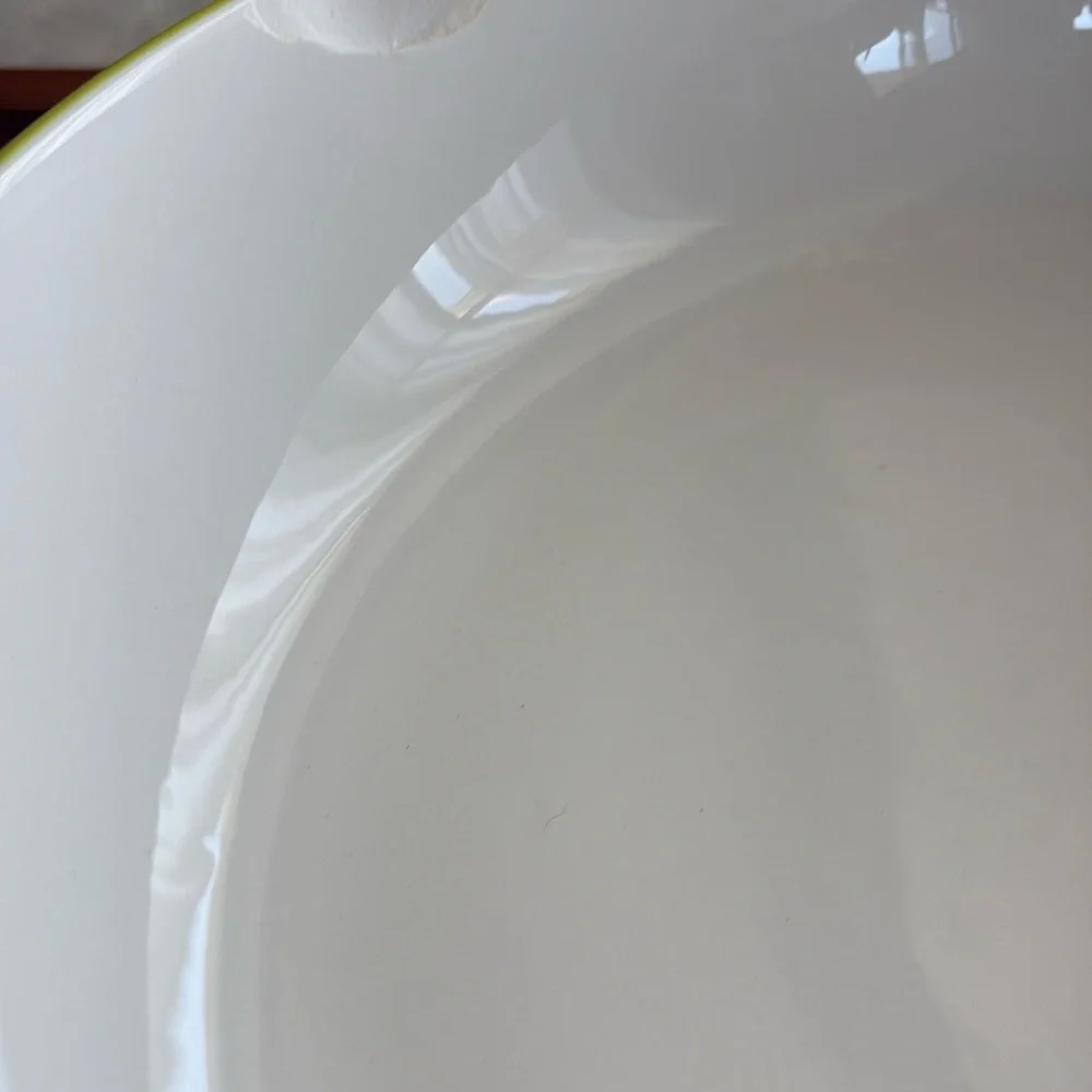 Crate&Barrel Raya Multicolor Striped Large Serving Bowl. Chipped
